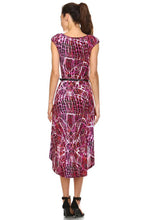 Women's Abstract Print Belted Hi-Low Dress