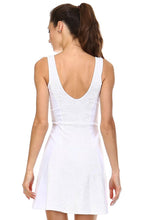 Women's White Skater Dress with Contrast Panel