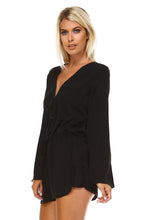 Marcelle Margaux Long Sleeve Waist Tie Romper -  - 3