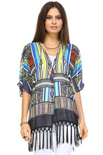 Marcelle Margaux Multi Color Tassel Detail Kimono Top - WholesaleClothingDeals - 1