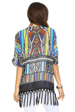 Marcelle Margaux Multi Color Tassel Detail Kimono Top - WholesaleClothingDeals - 3