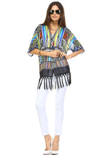 Marcelle Margaux Multi Color Tassel Detail Kimono Top - WholesaleClothingDeals - 4