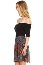 Urban Love Printed Off Shoulder A-Line Dress - WholesaleClothingDeals - 3