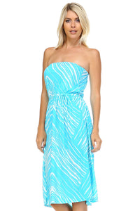 Christine V Strapless Printed Dress -  - 3