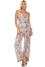 Marcelle Margaux Printed Elastic Waistline Tie Jumpsuit - WholesaleClothingDeals - 1