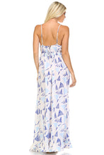 Marcelle Margaux Printed Tie-Back Maxi Dress w/Lace Trim -  - 4