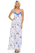 Marcelle Margaux Printed Tie-Back Maxi Dress w/Lace Trim -  - 2