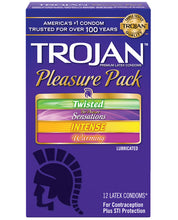 Trojan Pleasure Condoms - Asst. Box Of 12