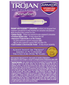 Trojan Her Pleasure Spermicidal Lubricant Condoms - Box Of 12 Eve's Body Shop Trojan Her Pleasure Spermicidal Lubricant Condoms - Box Of 12 Eve's Body Shop