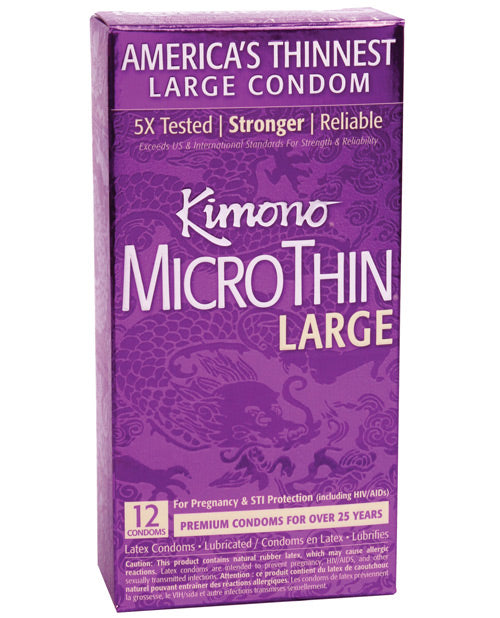 Kimono Micro Thin Large Condom - Box Of 12