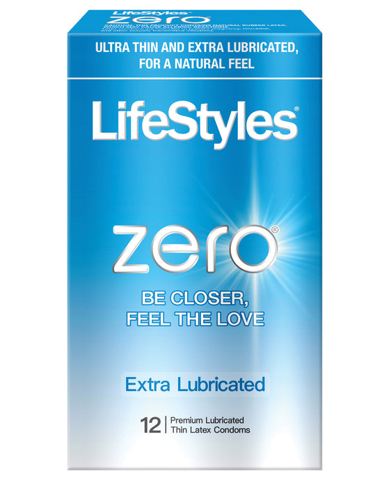 Lifestyles Zero Extra Lubricated Condoms - Pack Of 12