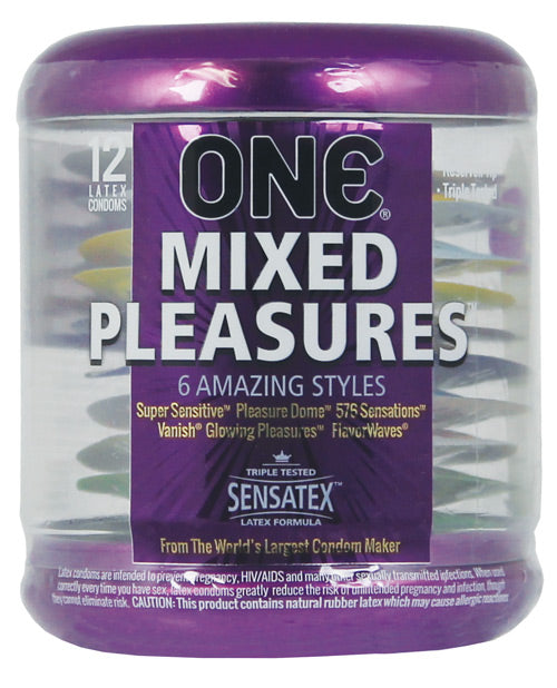 One Mixed Pleasures Condoms - Jar Of 12