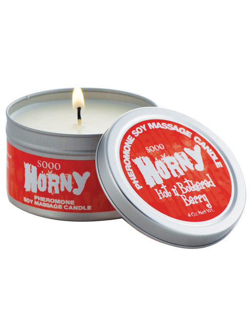 Sooo Horny Pheromone Soy Massage Candle - 4 Oz Berry
