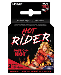 Hot Rider Hot Condom Pack - Pack Of 3