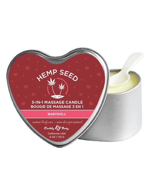Earthly Body 2019 Valentines 3 In 1 Massage Candle - 4 Oz Babydoll