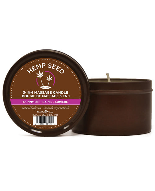 Earthly Body Suntouched Hemp Candle - 6 Oz Round Tin Skinny Dip