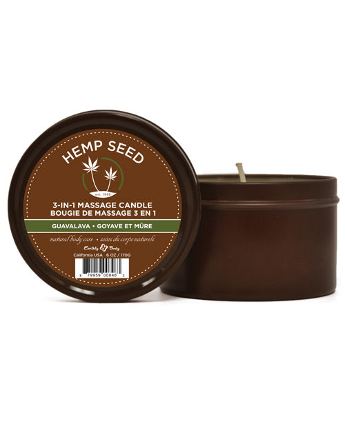 Earthly Body Suntouched Hemp Candle - 6 Oz Round Tin Guavalava