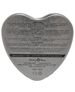 Earthly Body Suntouched Hemp Edible Candle - 4.7 Oz Heart Tin Peach