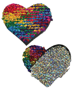 Pastease Color Changing Flip Sequins Heart - Rainbow O-s