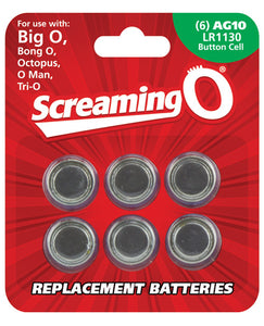 Screaming O Ag10 Batteries - Sheet Of 6 (bigo ,octo, Bongo,trio,oman,bango)