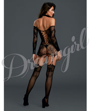 Versatile Lace Garterdress W-attached Thigh Highs Black O-s