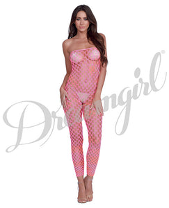 Simply Sexy Convertible Diamond Pattern Open Crotch Bodystocking - Doubles As Crop Top- Rnbw- Os