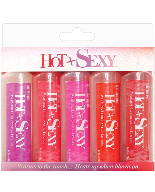 Hot & Sexy Warming Lubricant - 1 Oz Bottle Asst. Flavors Pack Of 5