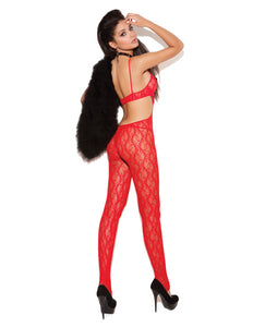 Vivace Lace Bodystocking W-satin Bow Detail Red O-s