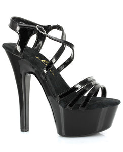 Ellie Shoes Dreamer 6" Stiletto W-2" Platform Black Six