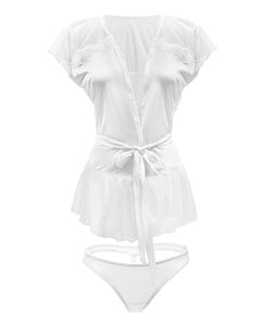 Premiere Soft Micro Bed Jacket & Panty White Md