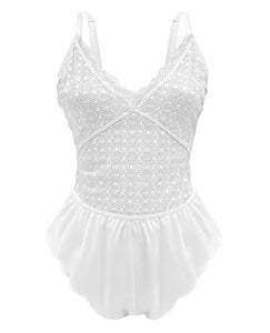 Premiere Lace Romper White 1x