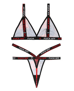 Vibes Fuck Off  Bralette & Thong Plaid Xs