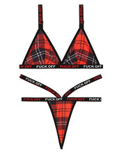 Vibes Fuck Off  Bralette & Thong Plaid Xs