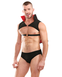 Mens Play Dragula Harness Cape & Underwear Black Md