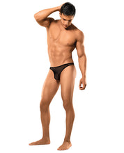 Male Power Stretch Net Pouch Thong Black S-m
