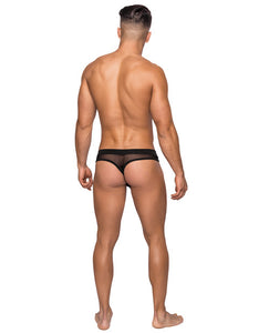 Hoser Stretch Mesh Thong Black L-xl