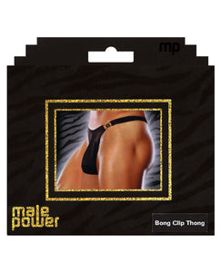 Male Power Bong Clip Thong Black S-m