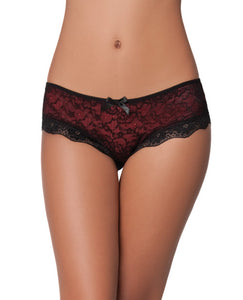 Cage Back Lace Panty Black-red X-l