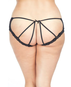 Cage Back Lace Panty Black-red 1x-2x