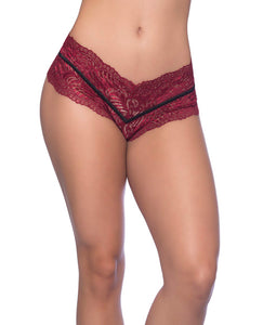 Odette Soft Lace Boyshort W-decorative Elastic Rhubarb-black 4x