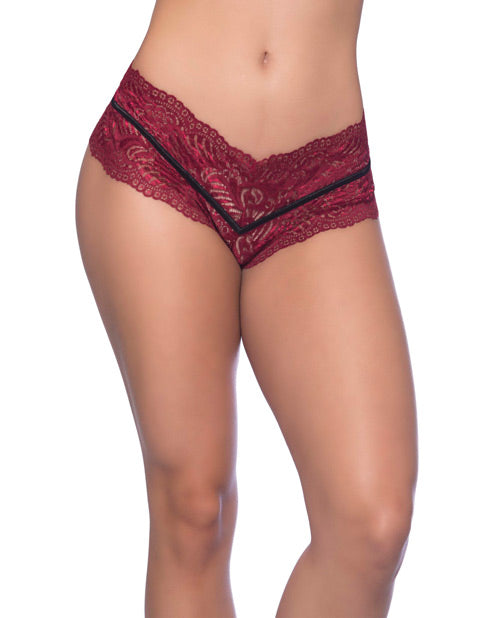 Odette Soft Lace Boyshort W-decorative Elastic Rhubarb-black 4x