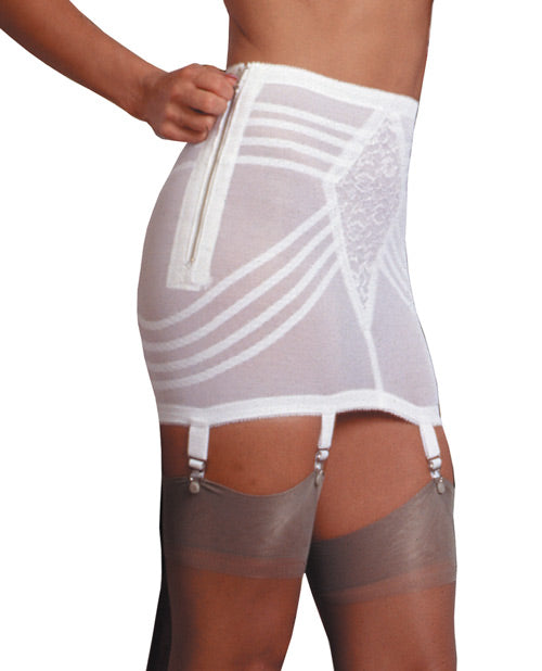 Rago Shapewear Zippered Open Bottom Girdle White 2x