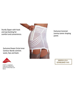 Rago Shapewear Zippered Open Bottom Girdle White Md