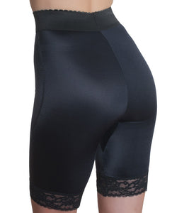 Rago Shapewear Long Leg Shaper W-gripper Stretch Lace Bottom Black 12x