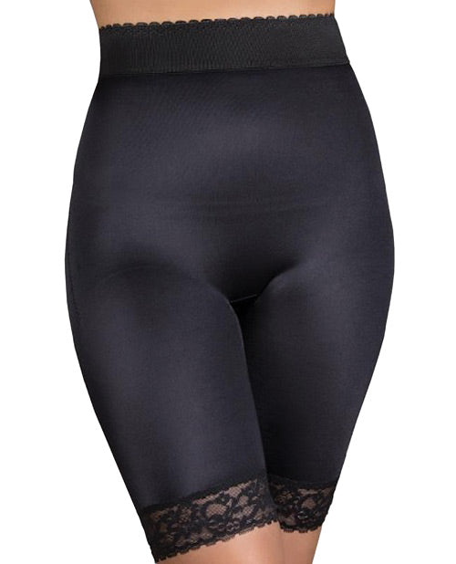 Rago Shapewear Long Leg Shaper W-gripper Stretch Lace Bottom Black 14x