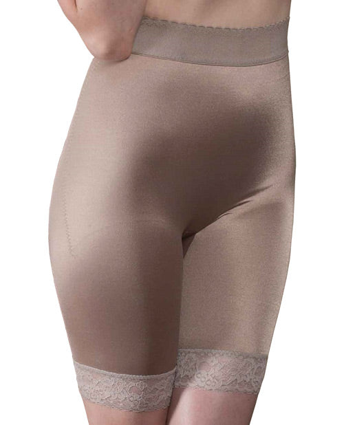 Rago Shapewear Long Leg Shaper W-gripper Stretch Lace Bottom Mocha 3x