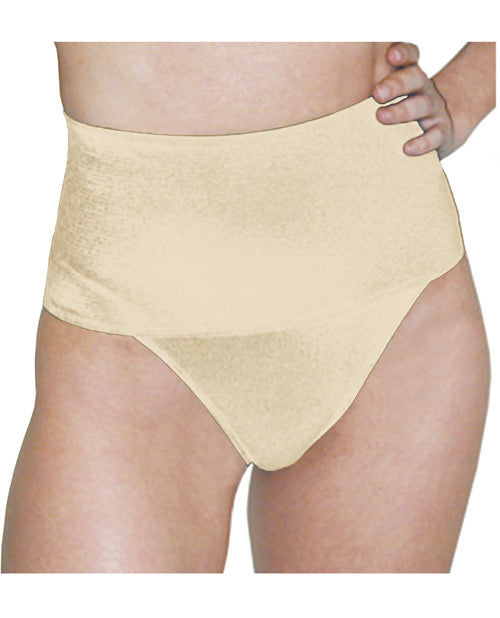 Rago Shapewear Soft Wide Band Thong Shaper Beige Sm