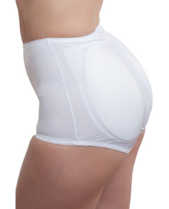 Rago Shapewear Rear Shaper Panty Brief Light Shaping W-removable Contour Pads White Lg