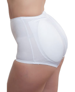 Rago Shapewear Rear Shaper Panty Brief Light Shaping W-removable Contour Pads White Md