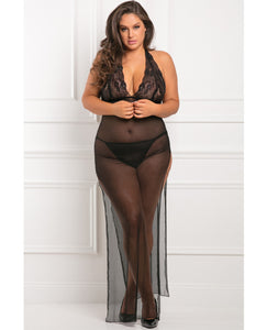 Rene Rofe All Out There 2 Pc Gown Set Black 3x-4x